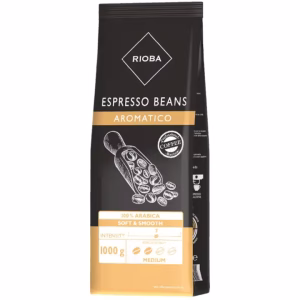 RIOBA Cafea boabe Espresso Aromatico (Platinum) 100% Arabica 1 kg beau la birou firme, domiciliu, pret