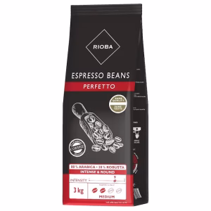 RIOBA Cafea boabe Espresso Perfetto (Gold) 80% Arabica 20% Robusta 3 kg beau acasa, la firme, birou, horeca, livrare, pret