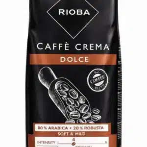 RIOBA Caffe Crema Dolce (Caffee Crema) 80% Arabica 20% Robusta boabe 1 Kg beau livrare horeca, firme, acasa, pret
