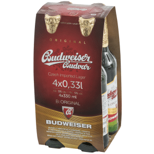 BUDWEISER Budvar Bere 4 x 0,33 L