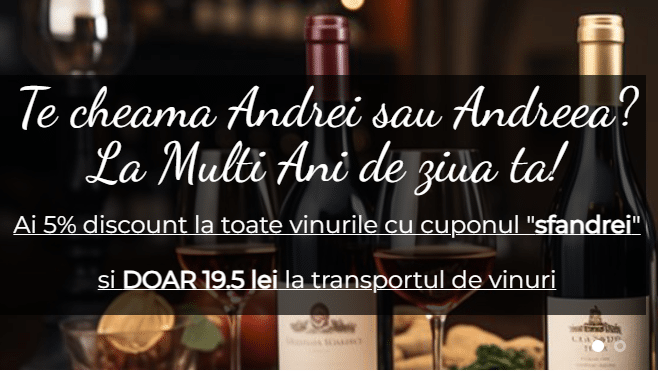 Vinuri de sarbatoare Sfantul Andrei 2023