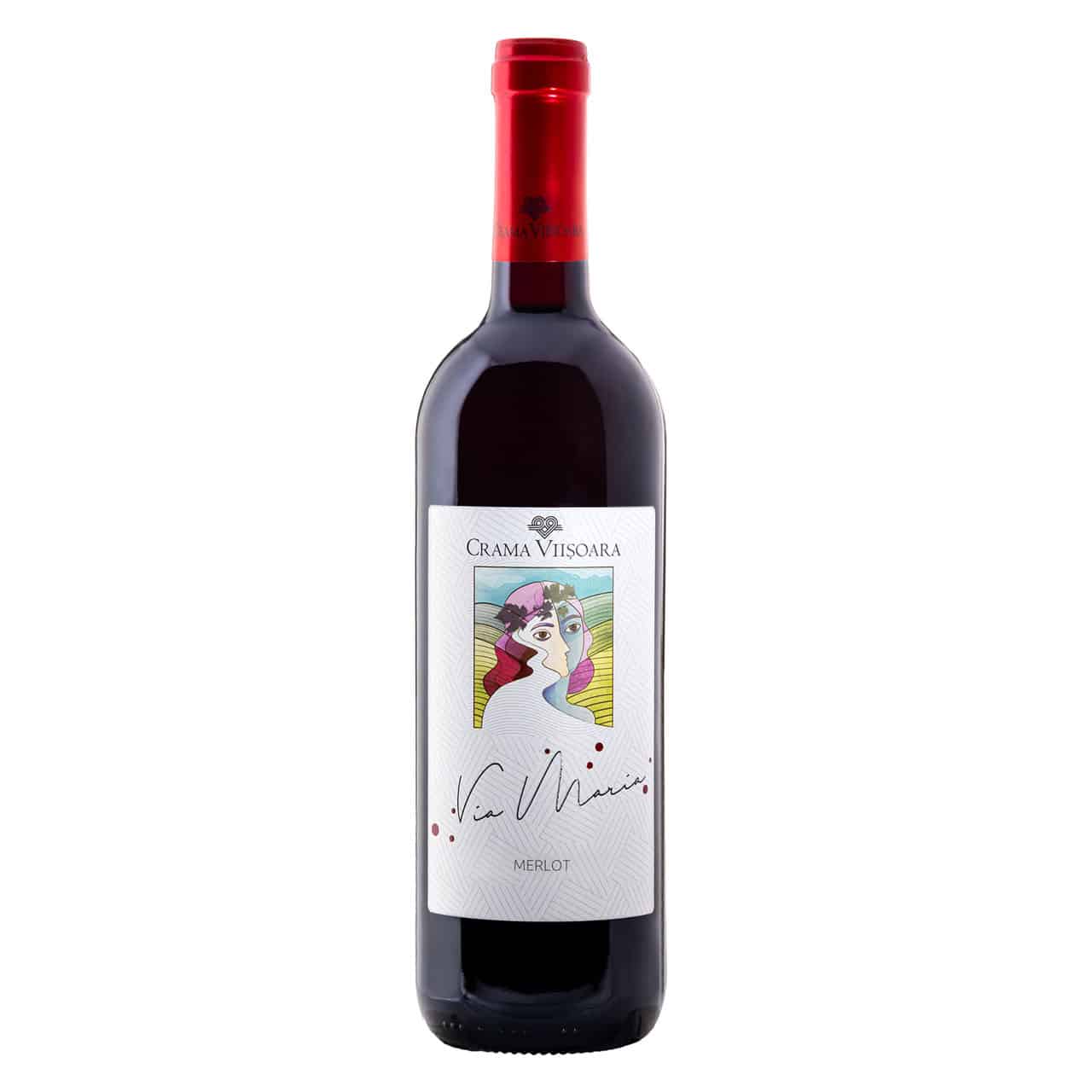 Crama Viisoara Via Maria Merlot Vin Rosu Sec 0.75 L