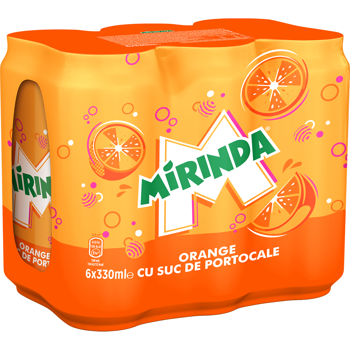 MiRiNDA Bautura Carbogazoasa Portocale 6 x 0,33 L