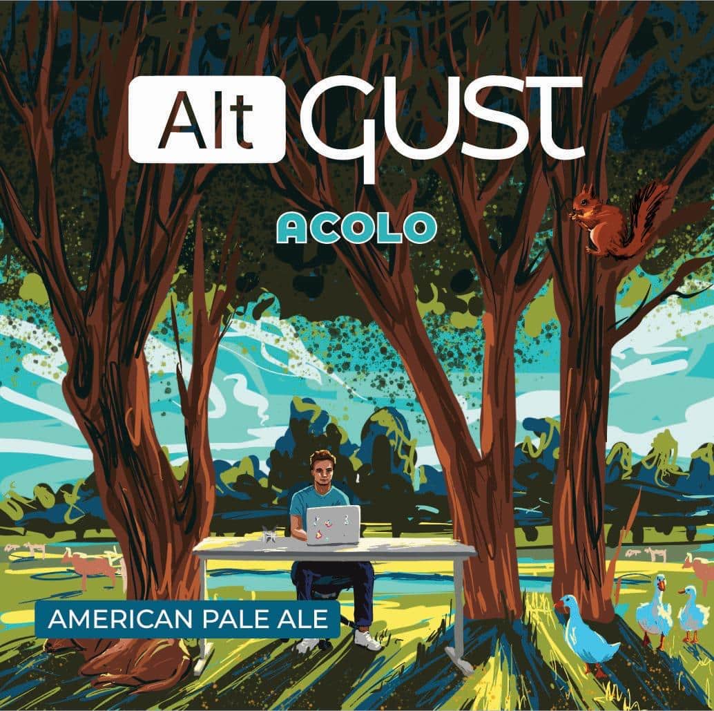 eticheta Bere Artizanala AltGUST ACOLO American Pale Ale, livrare firma, petrecere.