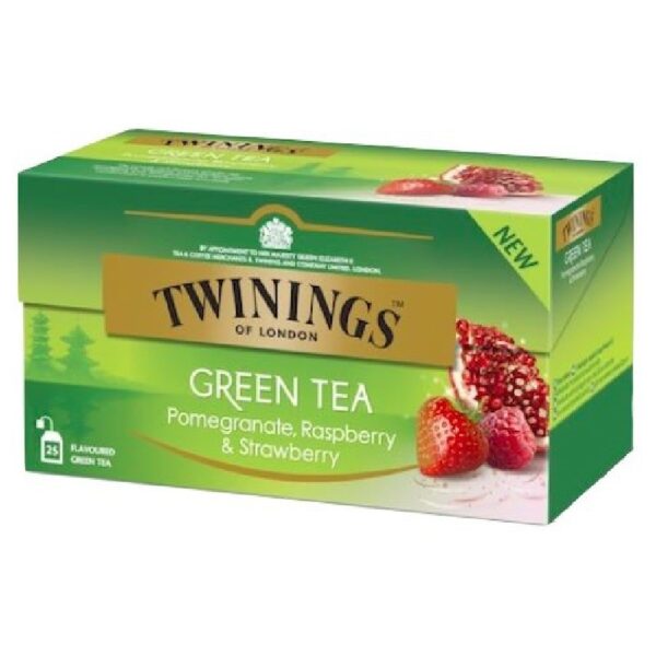 TWININGS - CEAI VERDE CU AROMA DE RODIE,ZMEURA SI CAPSUNI 25*1,5G