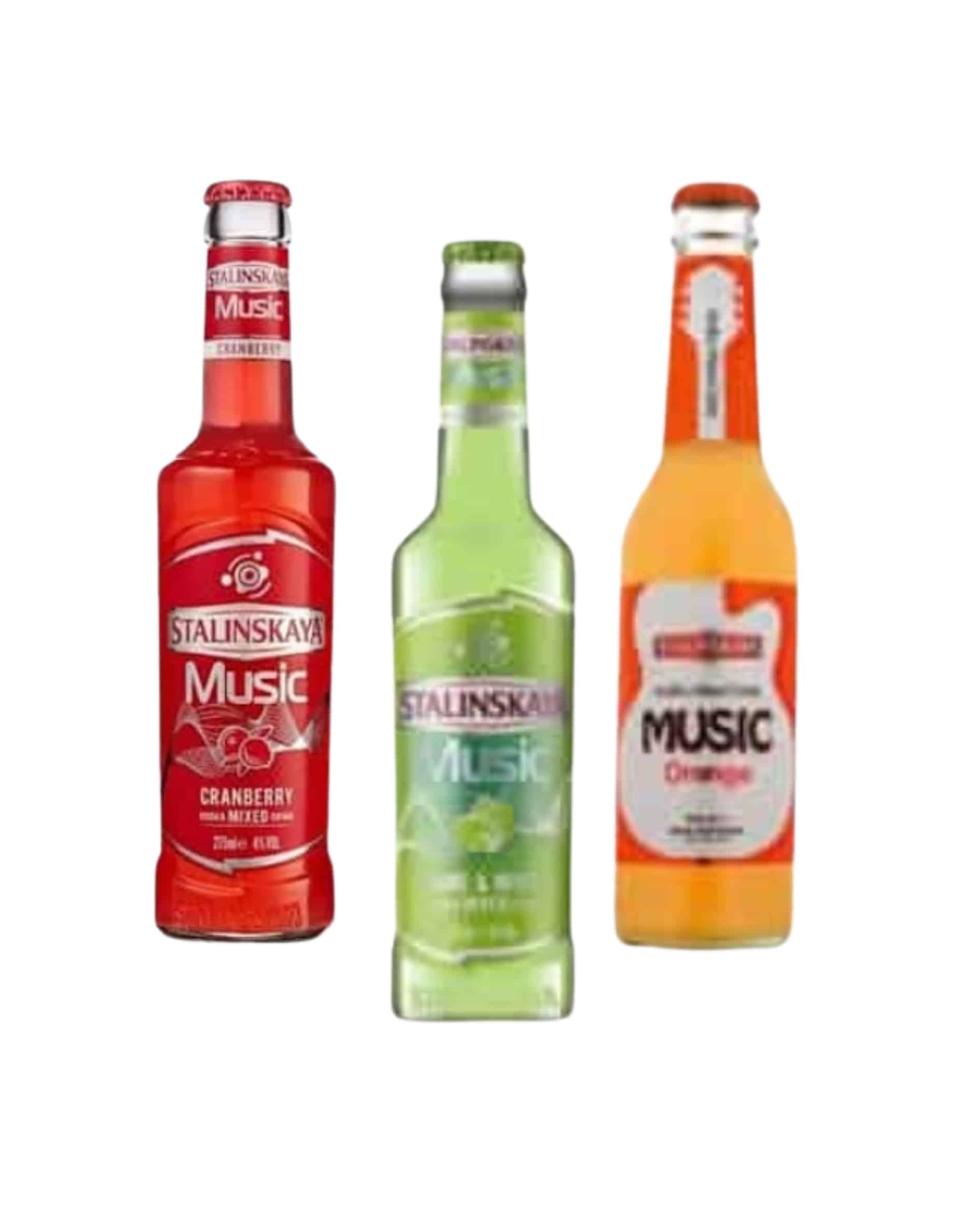 STALINSKAYA MUSIC VODKA PARTY MIX 4% 3 x 0.275L livrare usa firma si domiciliu, hotel minibar