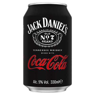 JACK DANIEL'S Whiskey & Coca-Cola 5% 0,33 L livreaza beau.ro catre firme, acasa si petreceri